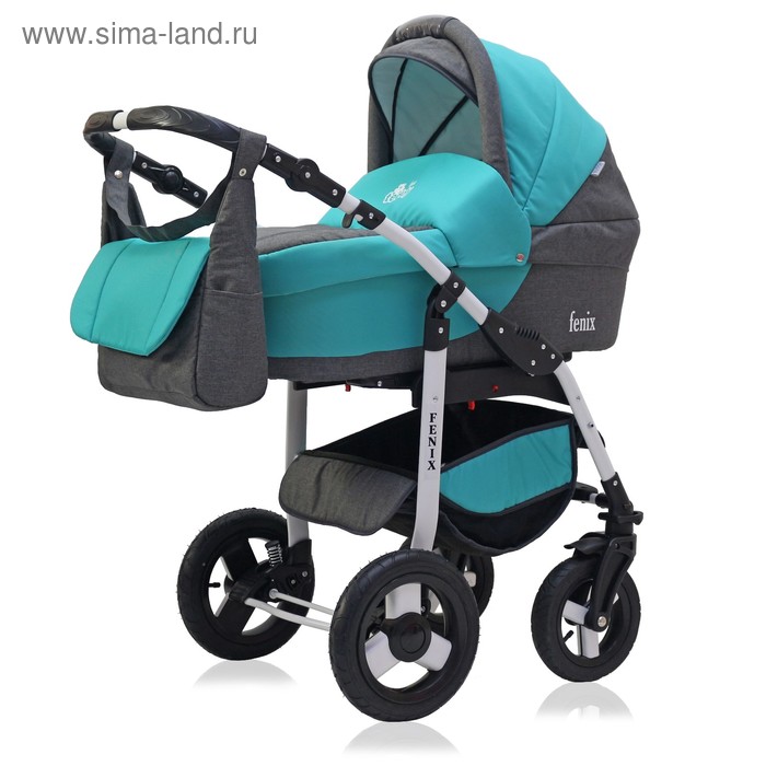 Коляска 2 в 1 Fenix Len BartPlast 03 серый-бирюза 26636₽