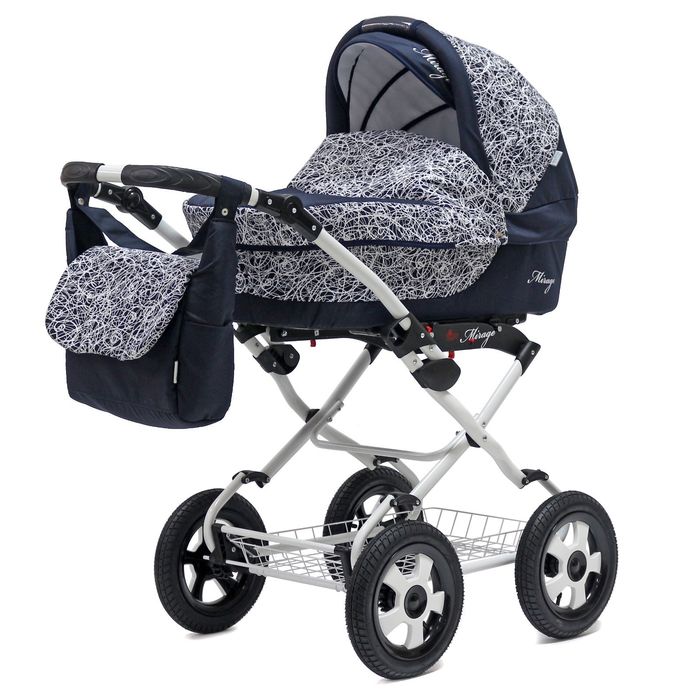 Коляска 3 в 1 Mirage PCO-F, цвет синий