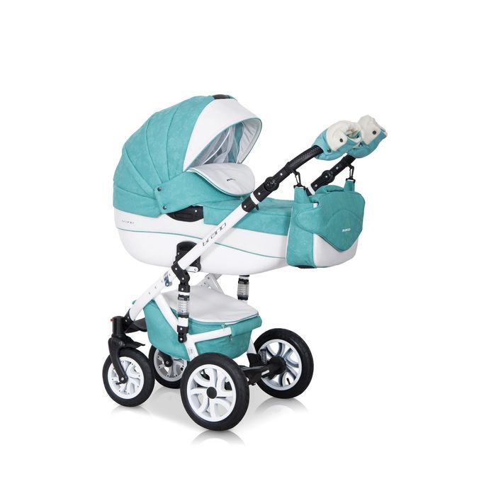 Коляска BRANO ECCO (Riko) / 15 бирюза-белый