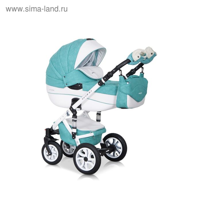 Коляска 2 в 1 Brano Ecco Riko 15 бирюза-белый 37180₽