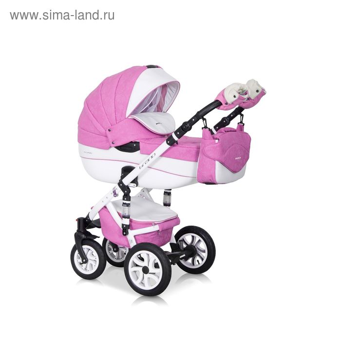Коляска 2 в 1 Brano Ecco Riko 18 розовый-белый 33157₽
