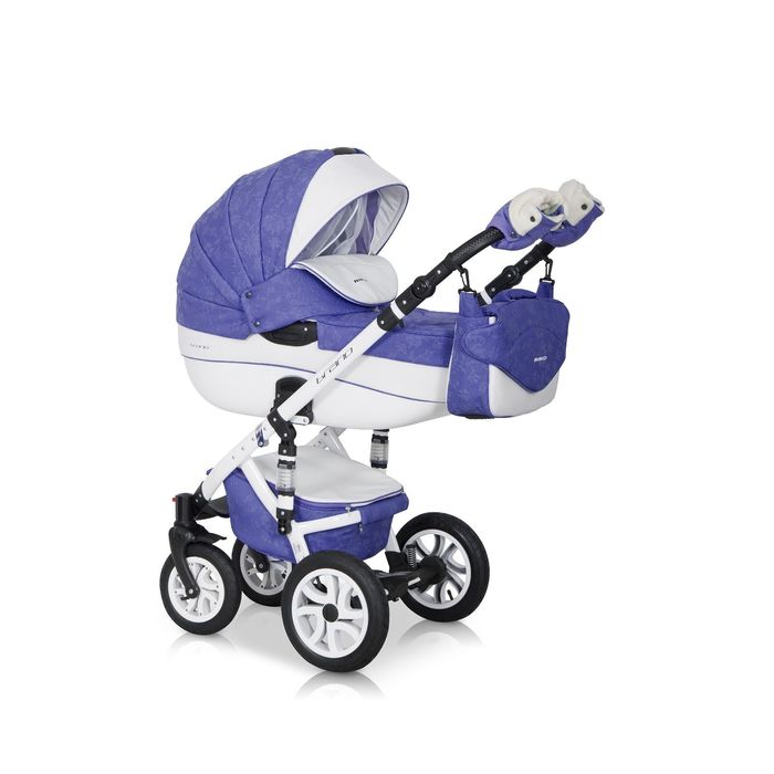 Коляска BRANO ECCO (Riko) / 19 фиолетовый-белый
