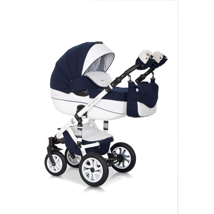 Коляска BRANO ECCO (3-в-1) (Riko) / 11 синий-белый