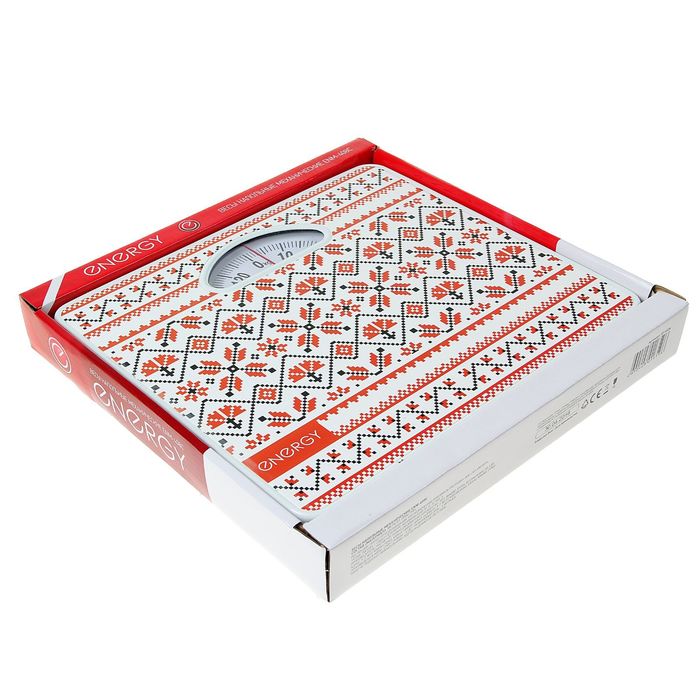 Весы напольные ENERGY ENМ-408C, механические, до 120 кг, бело-красные