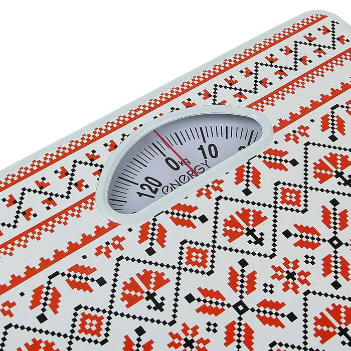 Весы напольные ENERGY ENМ-408C, механические, до 120 кг, бело-красные