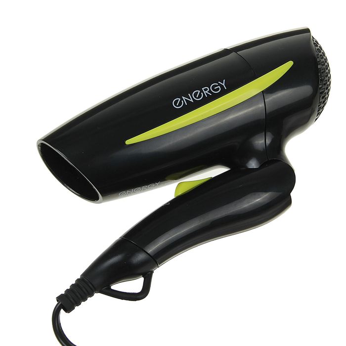 Фен для волос ENERGY EN-859, 1200 Вт, 2 скорости, 3 температурных режима, черный