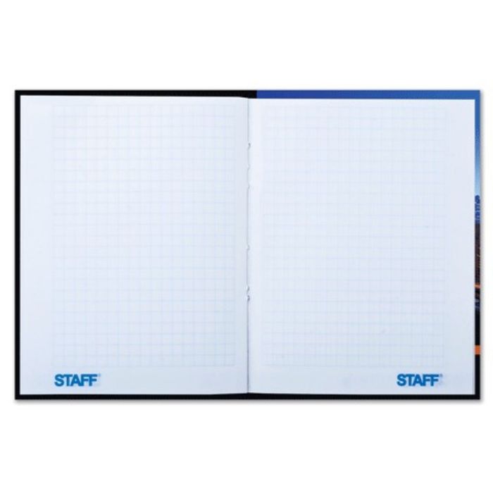 Блокнот А6, 80 листов в клетку, твердая обложка, ламинированный STAFF "Офисный", 110x147 мм