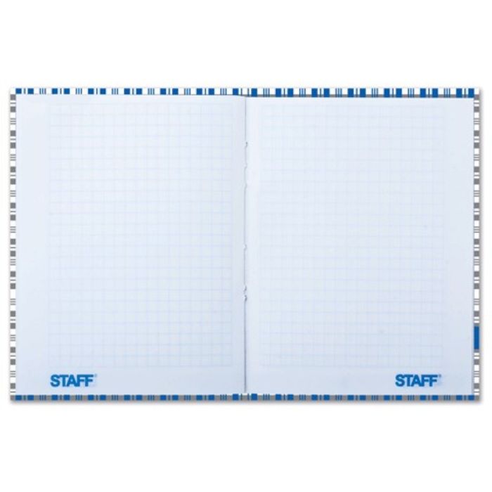 Блокнот А6, 80 листов в клетку, твердая обложка, ламинированный STAFF "Шотландка", 110x147 мм