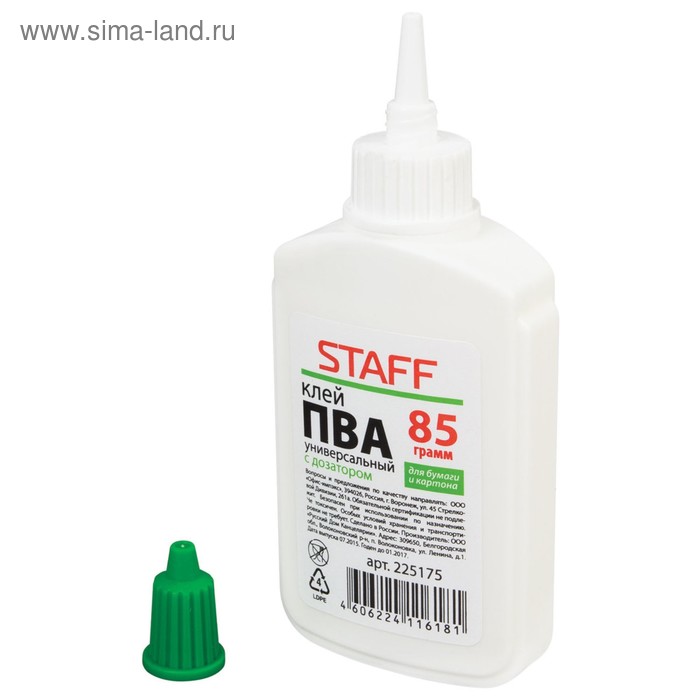 Клей ПВА 85 г STAFF, с дозатором