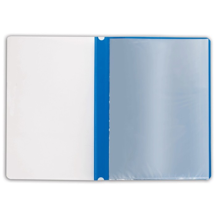 Папка с 10 прозрачными вкладышами с перфорацией А4, 160 мкм STAFF, мягкая, синяя