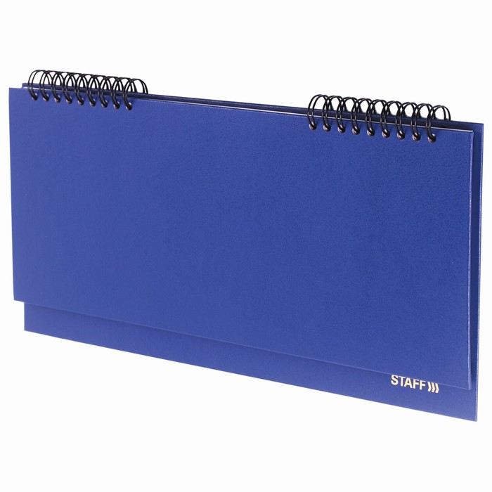 Планинг настольный недатированный 64л 285x112 мм STAFF, бумвинил, темно-синий, 127057