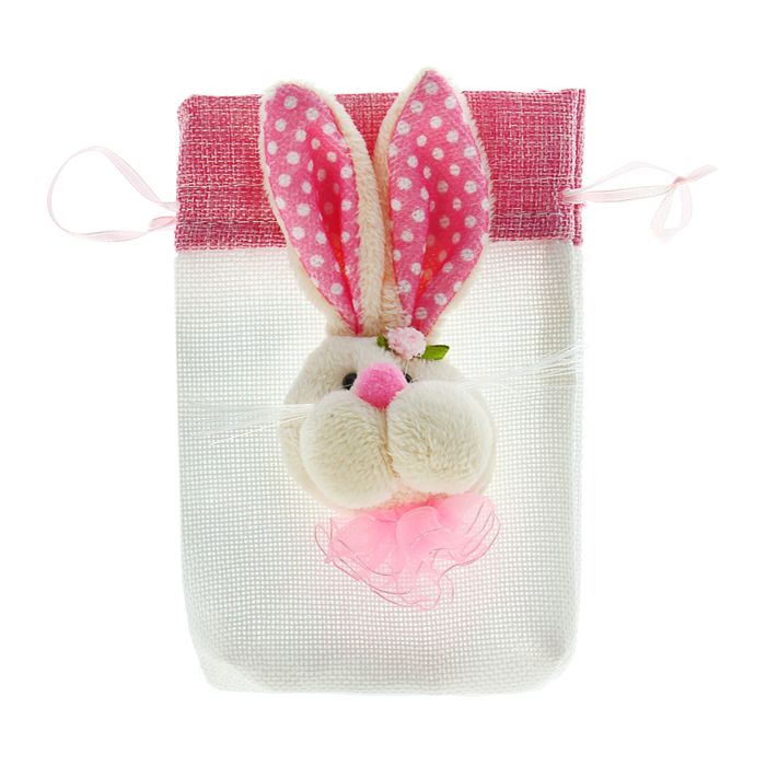 Подарочная сумочка "Зайка с бантиком" цвета МИКС