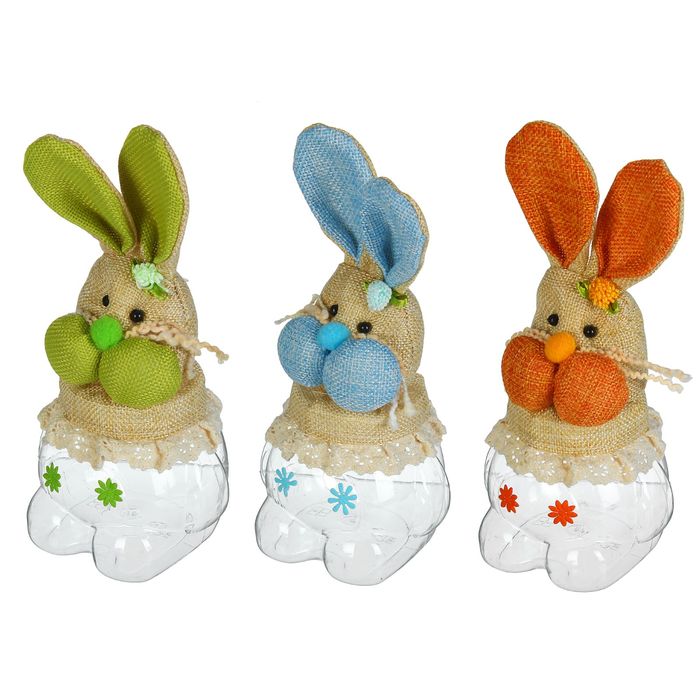 Подарочная упаковка "Щекастый зайка" с усами, цвета МИКС