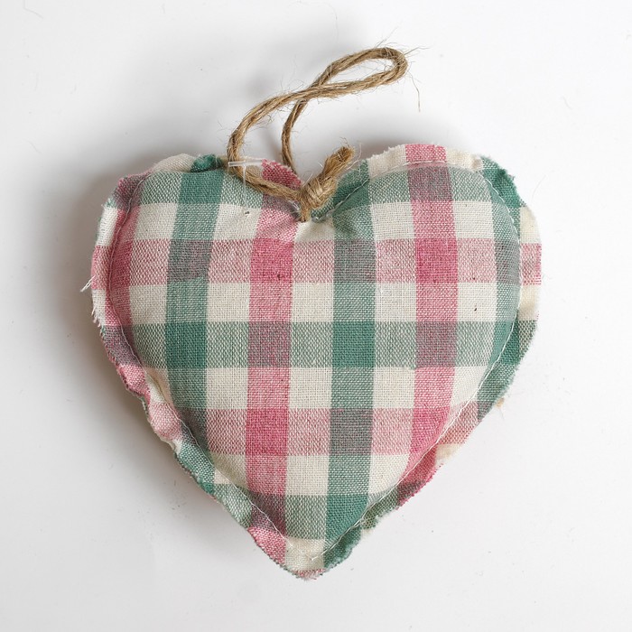 Мягкая игрушка-подвеска "Сердце" с пуговкой и бантиком, цвета МИКС