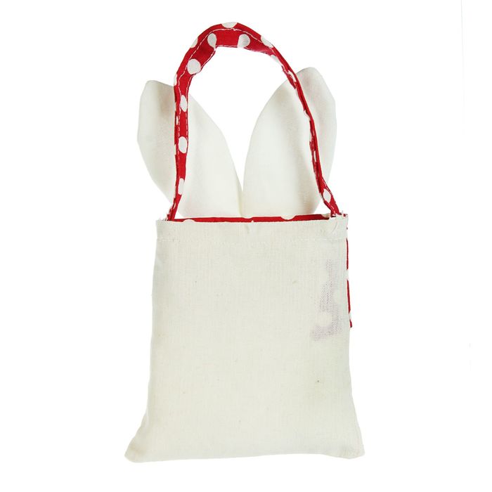 Подарочная сумочка "Зайка" в горошек, цвета МИКС