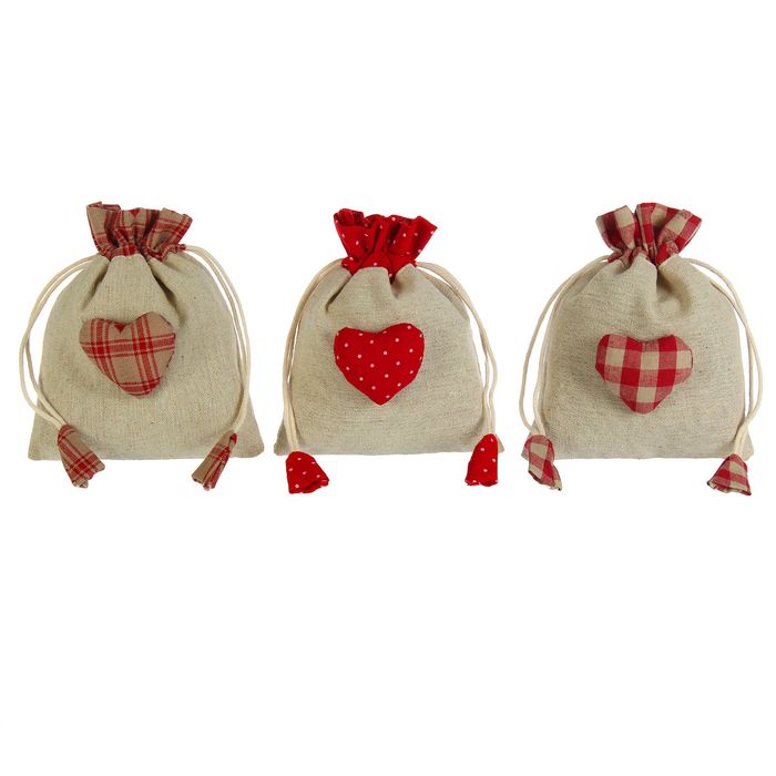 Подарочная сумочка "Сердечко" цвета МИКС