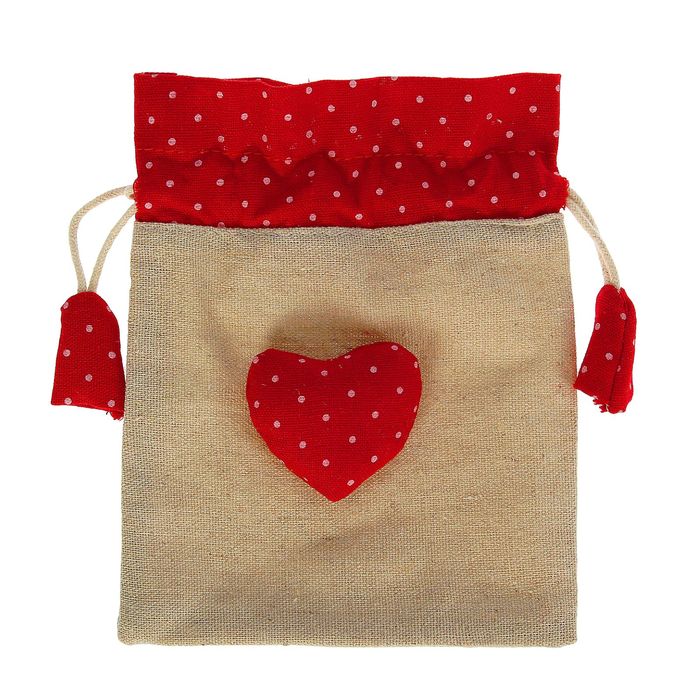 Подарочная сумочка "Сердечко" цвета МИКС