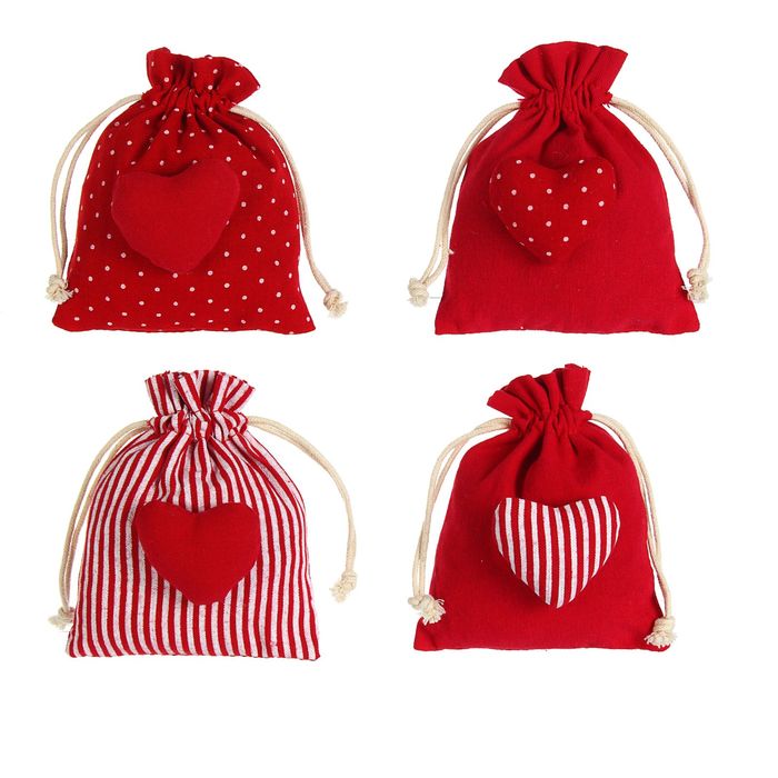 Подарочная сумочка "Сердце" цвета МИКС