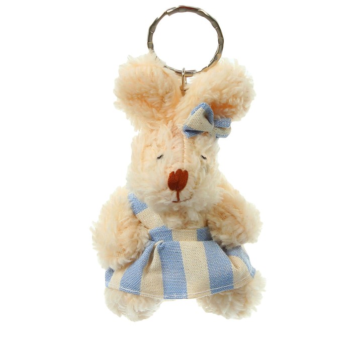 Мягкая игрушка-брелок "Заинька", костюм в полосочку, виды МИКС