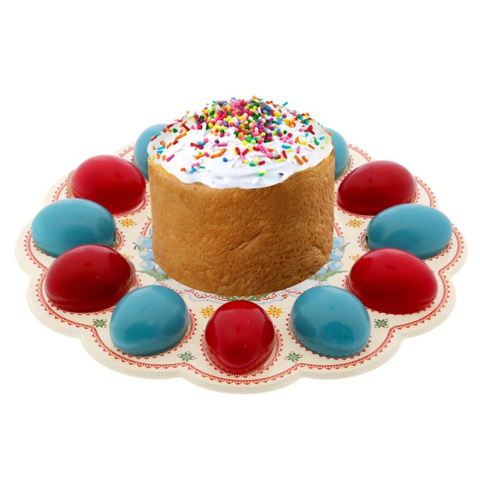 Пасхальная подставка на 12 яиц и кулич "Вышивка"