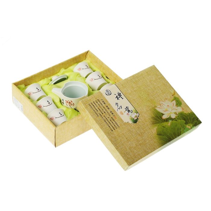 Набор для чайной церемонии "Розовая роза", 7 предметов: чайник 170 мл, чашки 70 мл