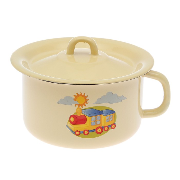 Горшок 1,9 л, декор МИКС, цвет палевый