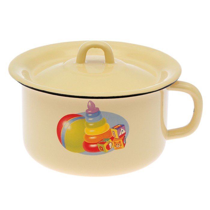 Горшок 1,9 л, декор МИКС, цвет палевый