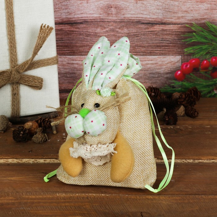 Подарочная сумочка "Усатый зайка" цвета МИКС