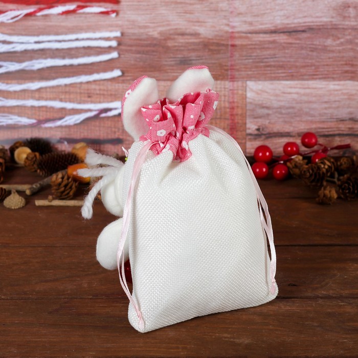 Подарочная сумочка "Зайка с щечками" цвета МИКС