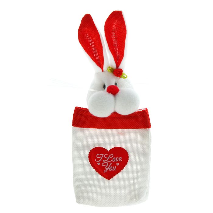 Подарочная упаковка "Ушастый зайка" с сердцем, виды МИКС