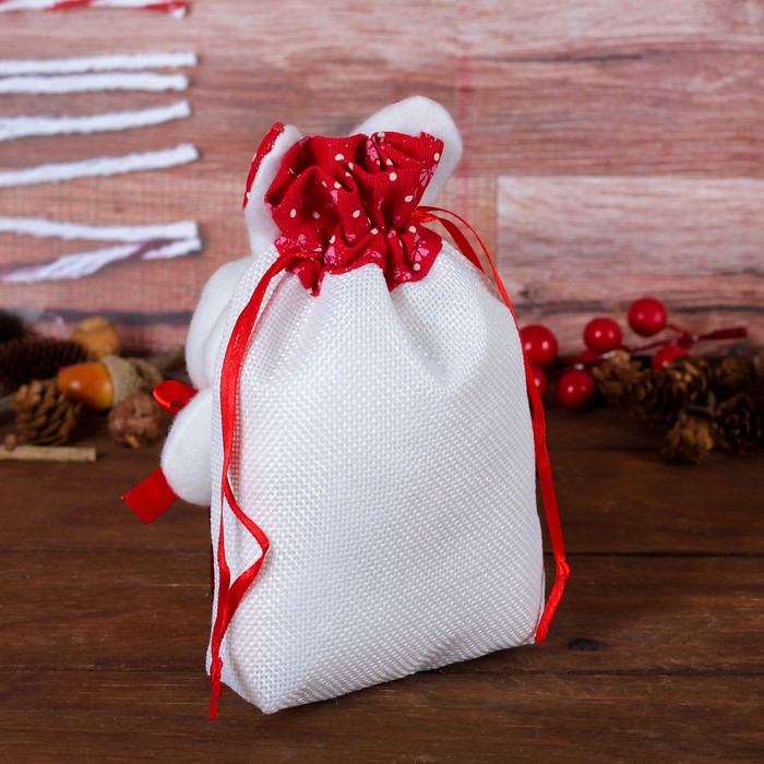 Подарочная сумочка "Зайка" ушки в крапинку, виды МИКС