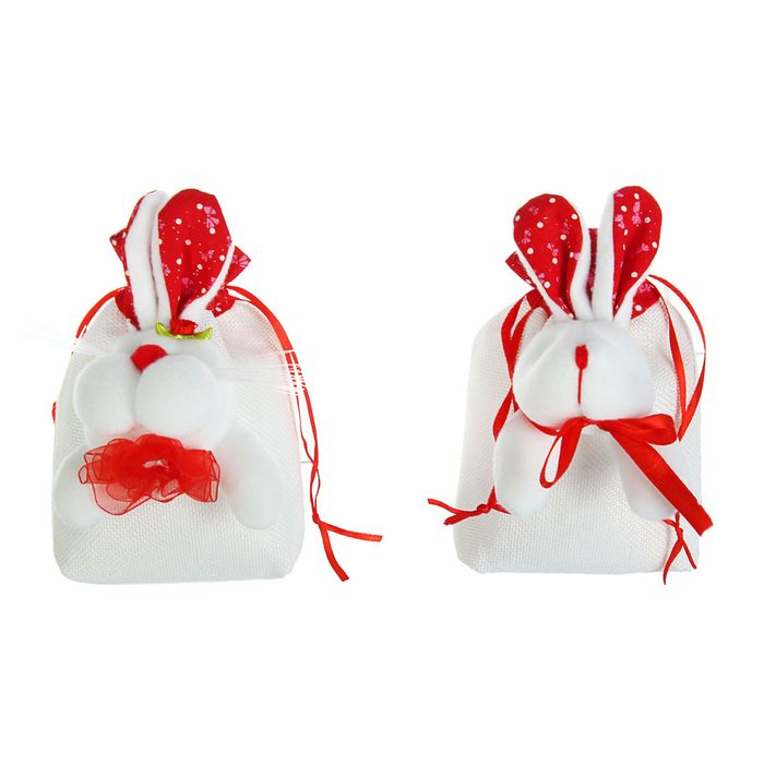 Подарочная сумочка "Зайка" ушки в крапинку, виды МИКС