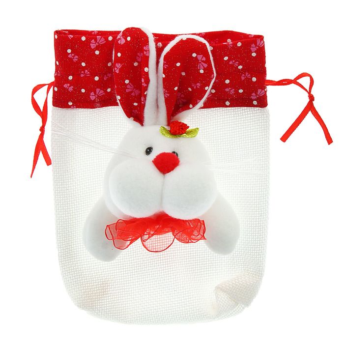 Подарочная сумочка "Зайка" ушки в крапинку, виды МИКС