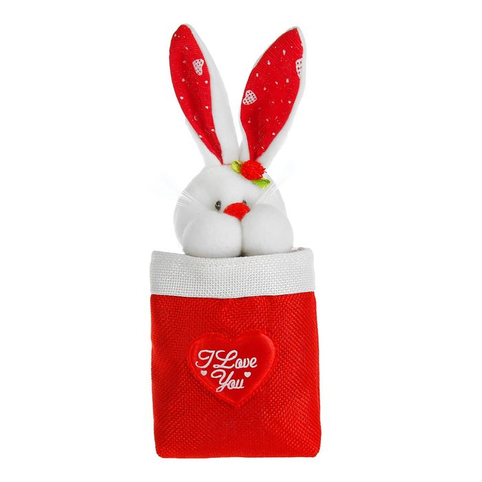 Подарочная упаковка "Зайка" с сердцем, виды МИКС