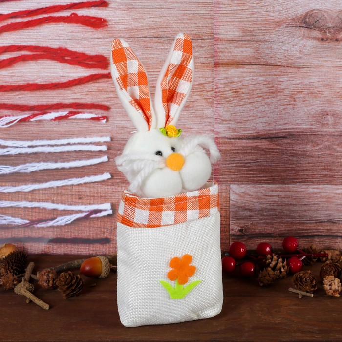 Подарочная упаковка "Щекастый зайка" с цветочком, цвета МИКС