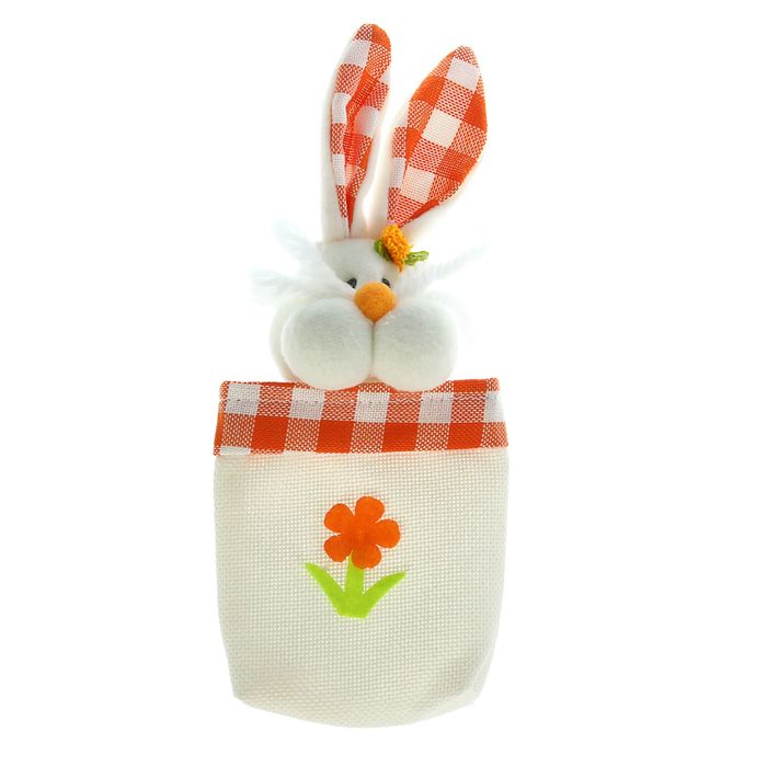 Подарочная упаковка "Щекастый зайка" с цветочком, цвета МИКС