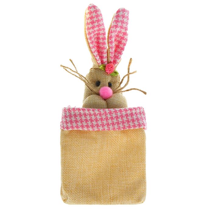 Подарочная упаковка "Усатый зайка" с цветочком, цвета МИКС