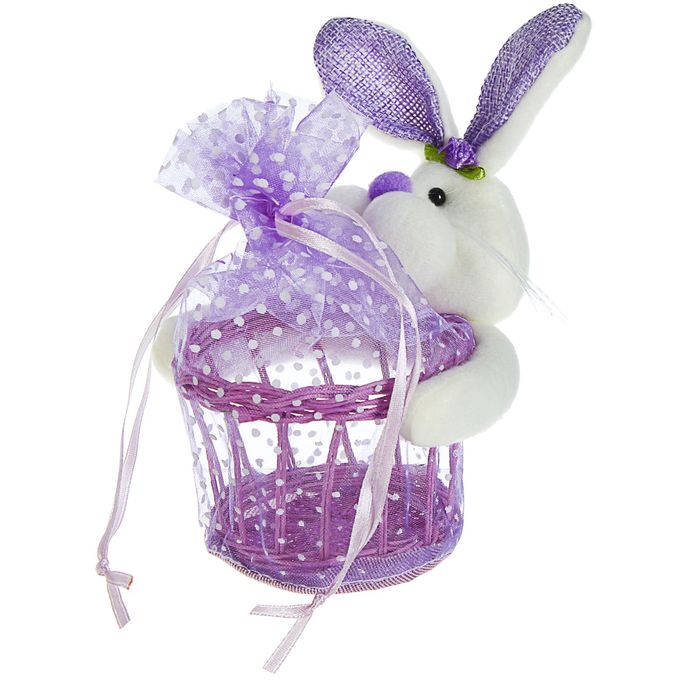 Подарочная упаковка "Усатый зайка" в горошек, цвета МИКС