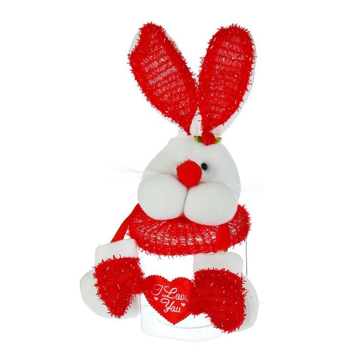 Подарочная упаковка "Зайка" с лапками и сердечком, виды МИКС