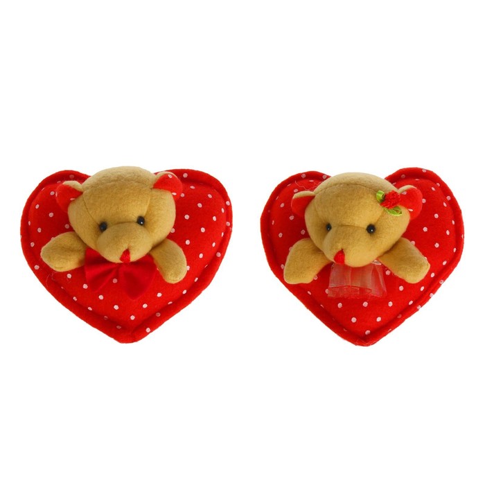 Мягкая игрушка - магнит "Мишутка" с горошек, виды МИКС