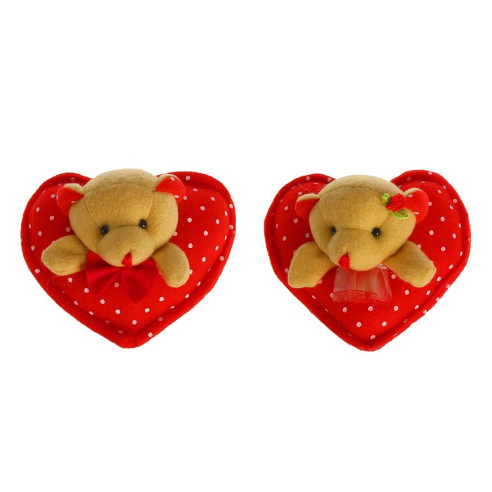 Мягкая игрушка - магнит "Мишутка" с горошек, виды МИКС