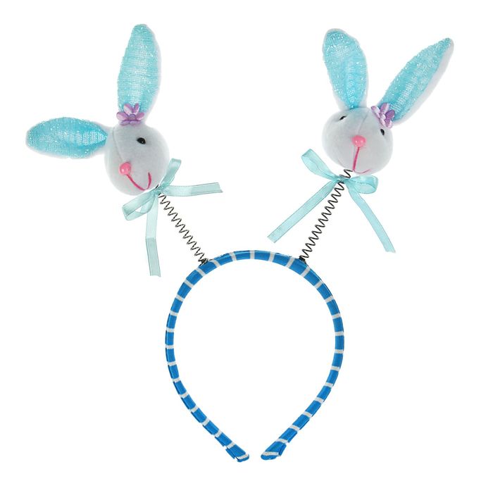 Карнавальный ободок "Зайка" с цветочком, цвета МИКС