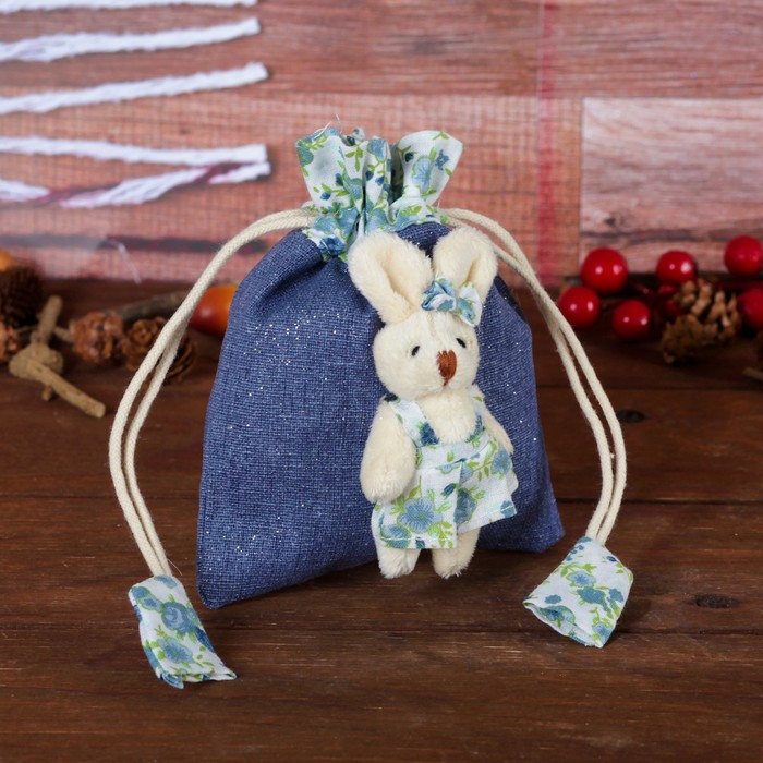 Подарочная сумочка "Зайка" одежда в цветочек, цвета МИКС