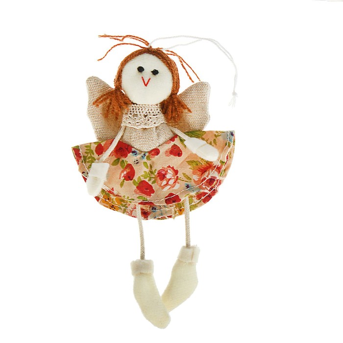 Мягкая игрушка кукла "Ангелочек" юбка в цветочек, цвета МИКС