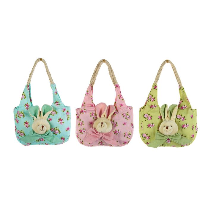 Сумка "Зайка" в цветочек и с бантиком, цвета МИКС