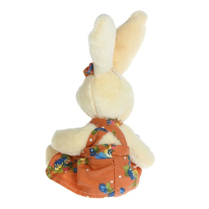 Мягкая игрушка-подвеска "Белый зайка", костюм в цветочек, виды МИКС