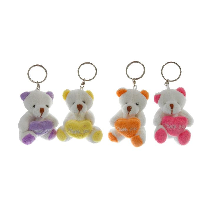 Мягкая игрушка брелок "Мишутка" с сердечком, цвета МИКС