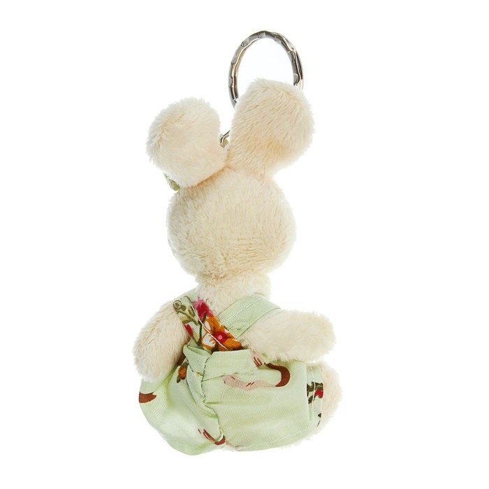 Мягкая игрушка-брелок "Зайка", одежда в цветочек, виды МИКС