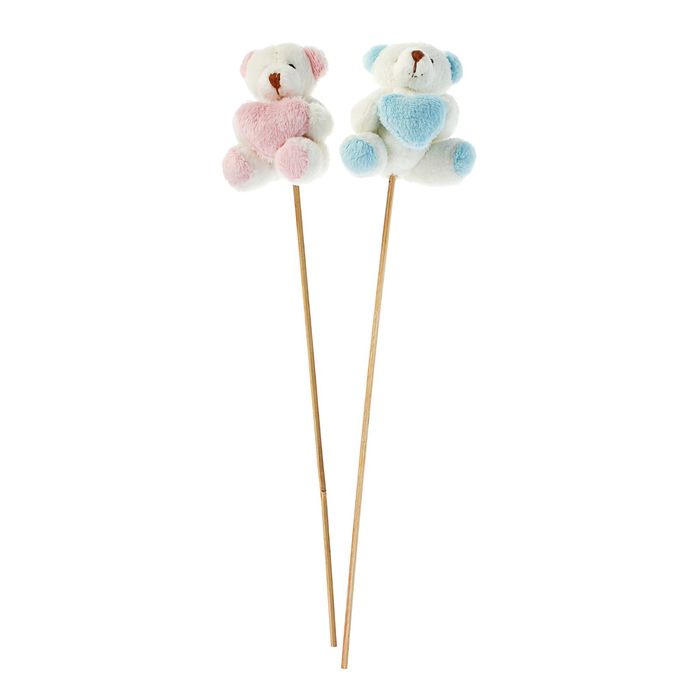 Аксессуар для букета "Мишутка" с сердцем, цвета МИКС