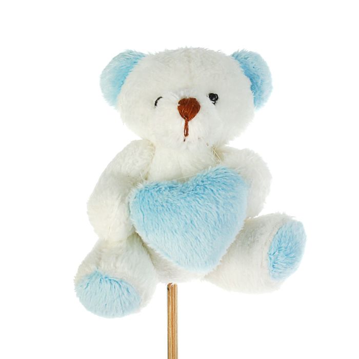 Аксессуар для букета "Мишутка" с сердцем, цвета МИКС